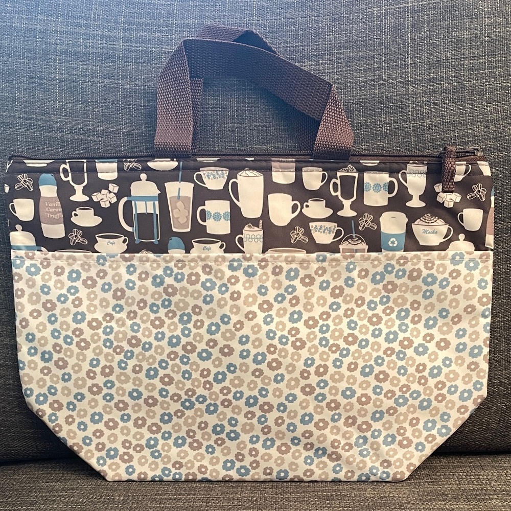 NEW, NEVER USED thirty-one Thermal Tote - Coffee & Tea Pattern